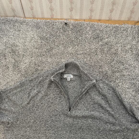 Croft & Barrow Sweater Mens XXL Gray Quarter Zip Classic Cozy Grandpa Minimalist - Picture 4 of 10